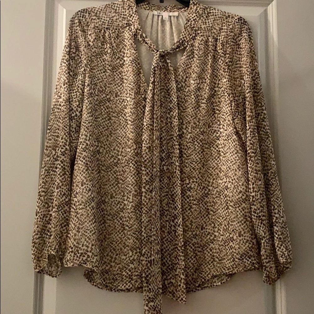 Button Down Blouse With Tie Neck - image 3